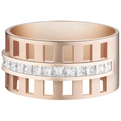 Benita Cigar Band, Princess Cut Diamond Cigar Band in Rose Gold