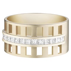 Benita Cigar Band, Princess Cut Diamond Cigar Band in Yellow Gold