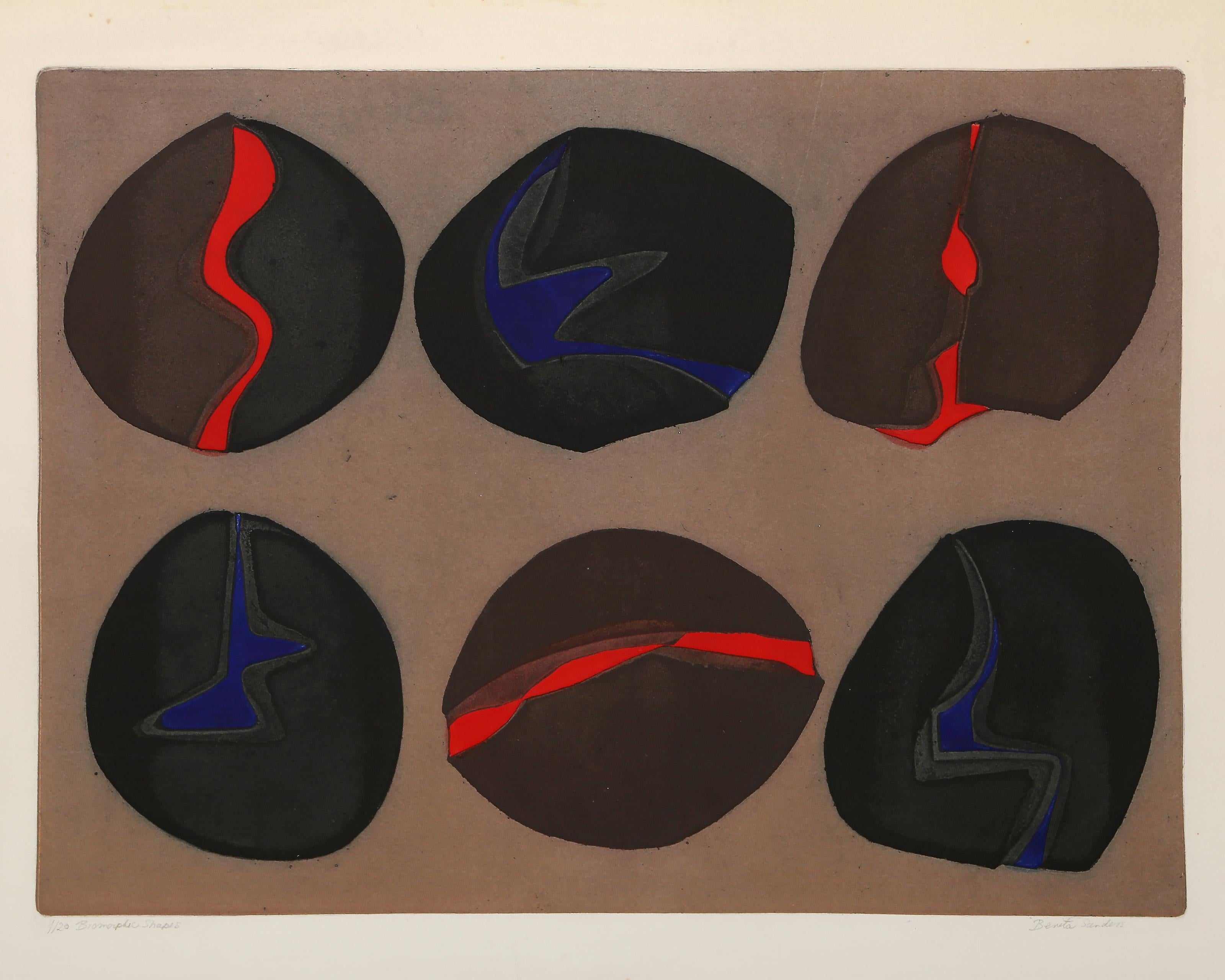 Biomorphic Shapes, Modern Embossed Etching and Aquatint by Benita Sanders For Sale 2