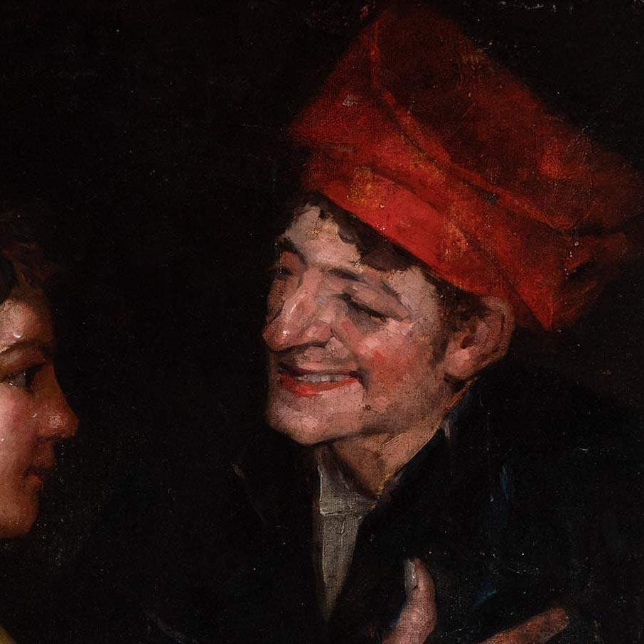 Benito Belli Ohne Titel, Öl auf Leinwand, Gemälde eines spanischen Paares, spätes 19. Jahrhundert im Zustand „Gut“ im Angebot in Marbella, ES