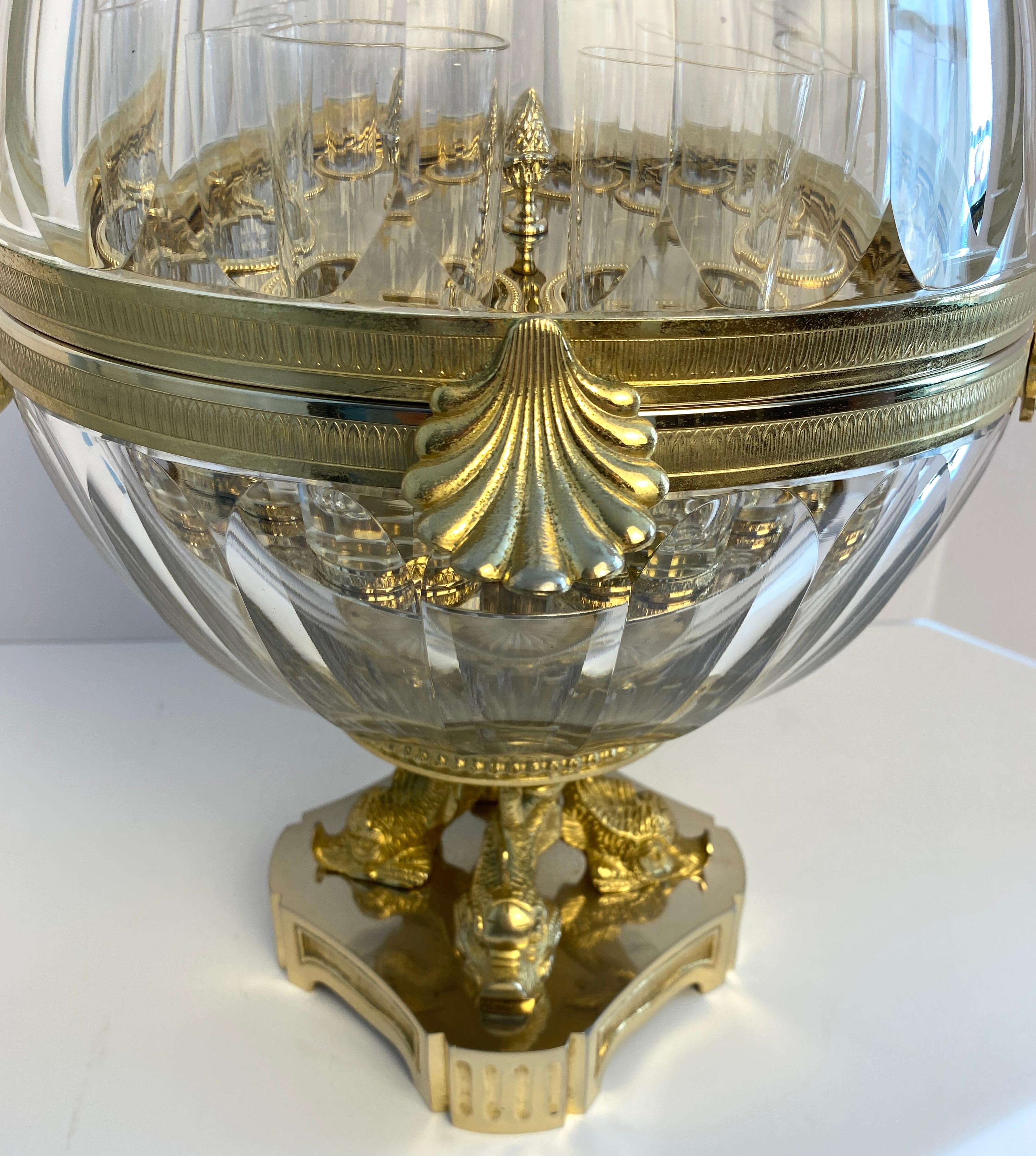 Benito Crystal Caviar & Vodka Server, Martin Benito Crystal & Ormolu Centerpiece For Sale 2