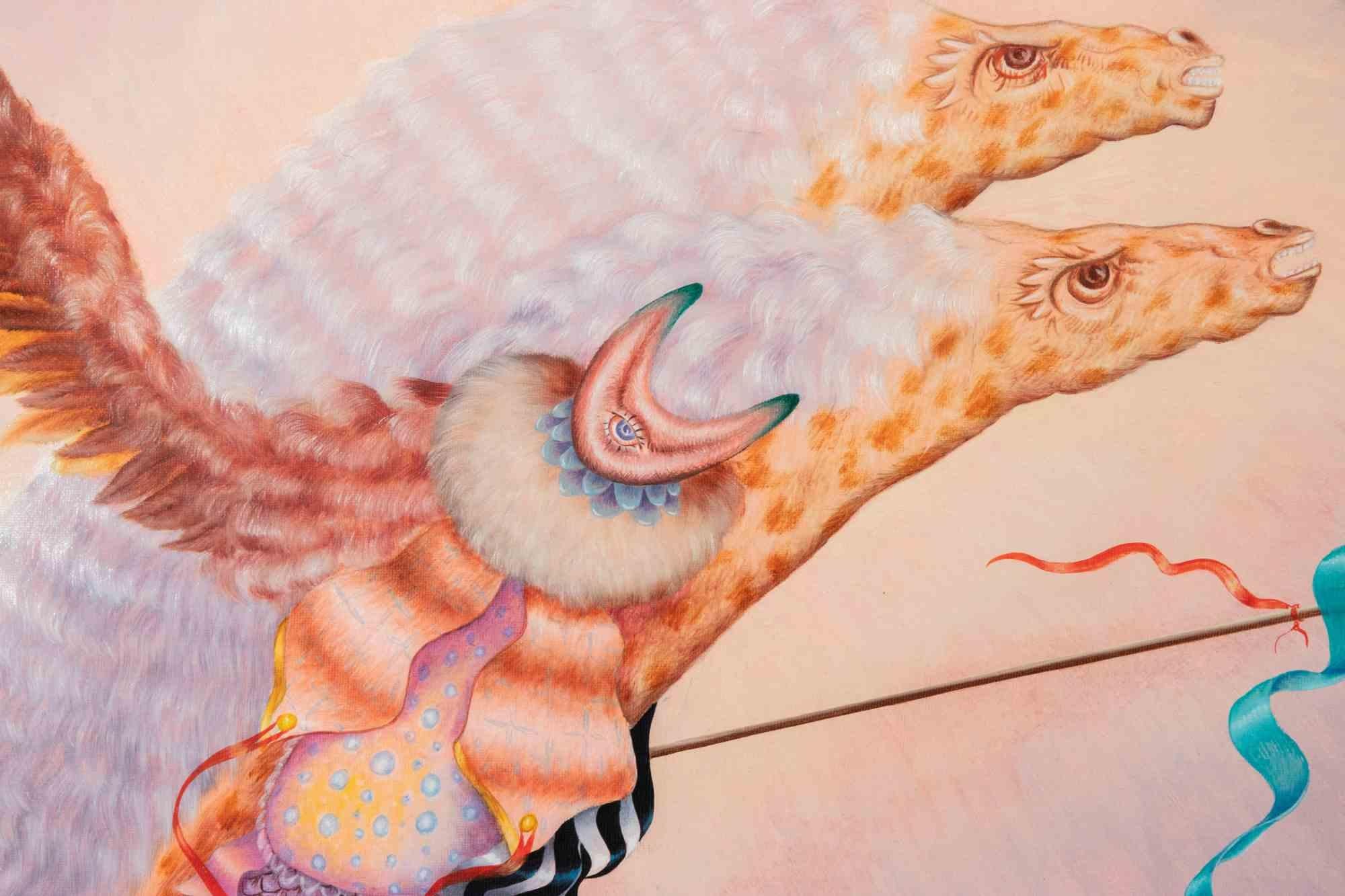 Pasando a los hechos - Pintura al óleo de Benito Trolese - Años 80 en venta 1