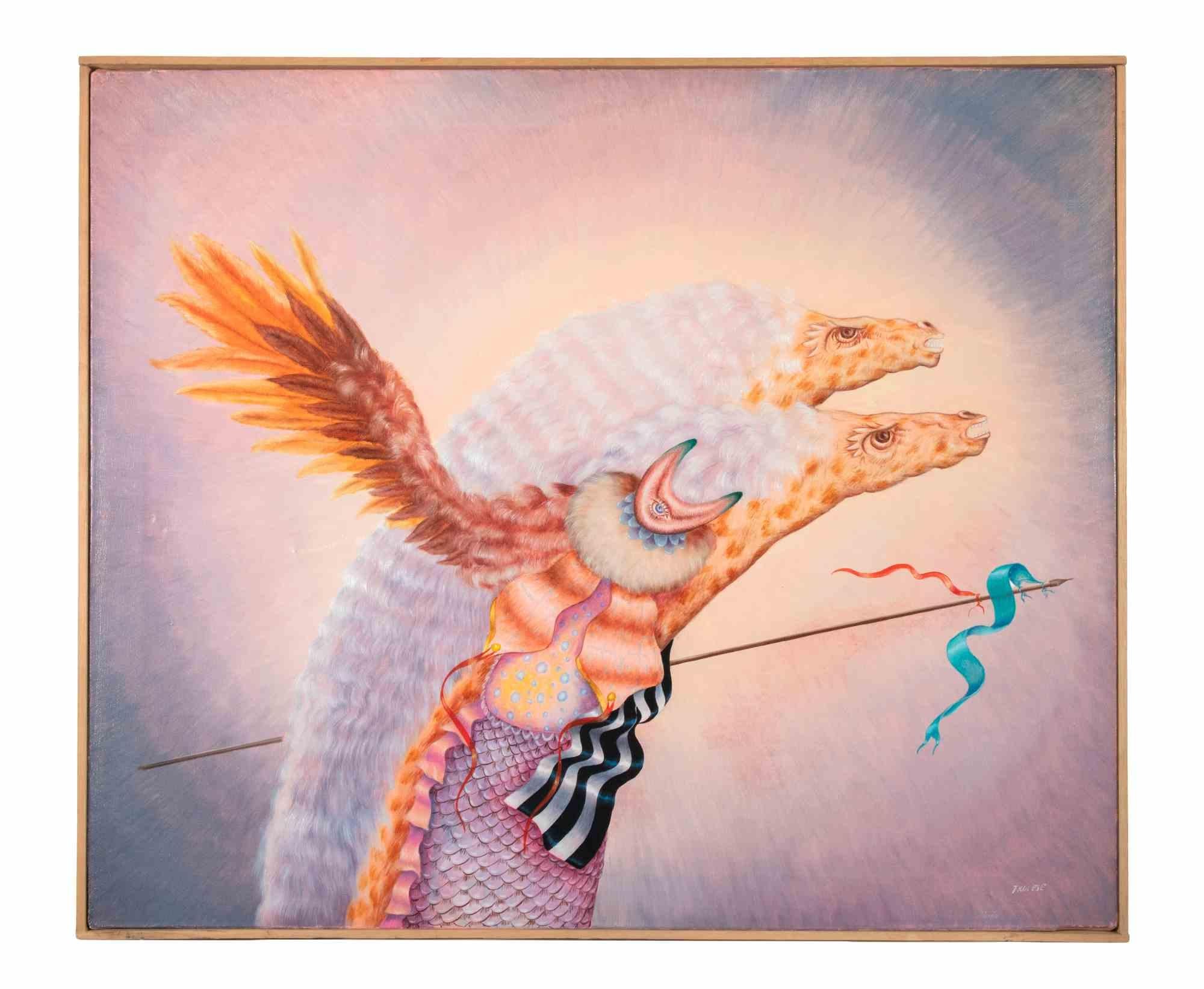 Pasando a los hechos - Pintura al óleo de Benito Trolese - Años 80 en venta 4
