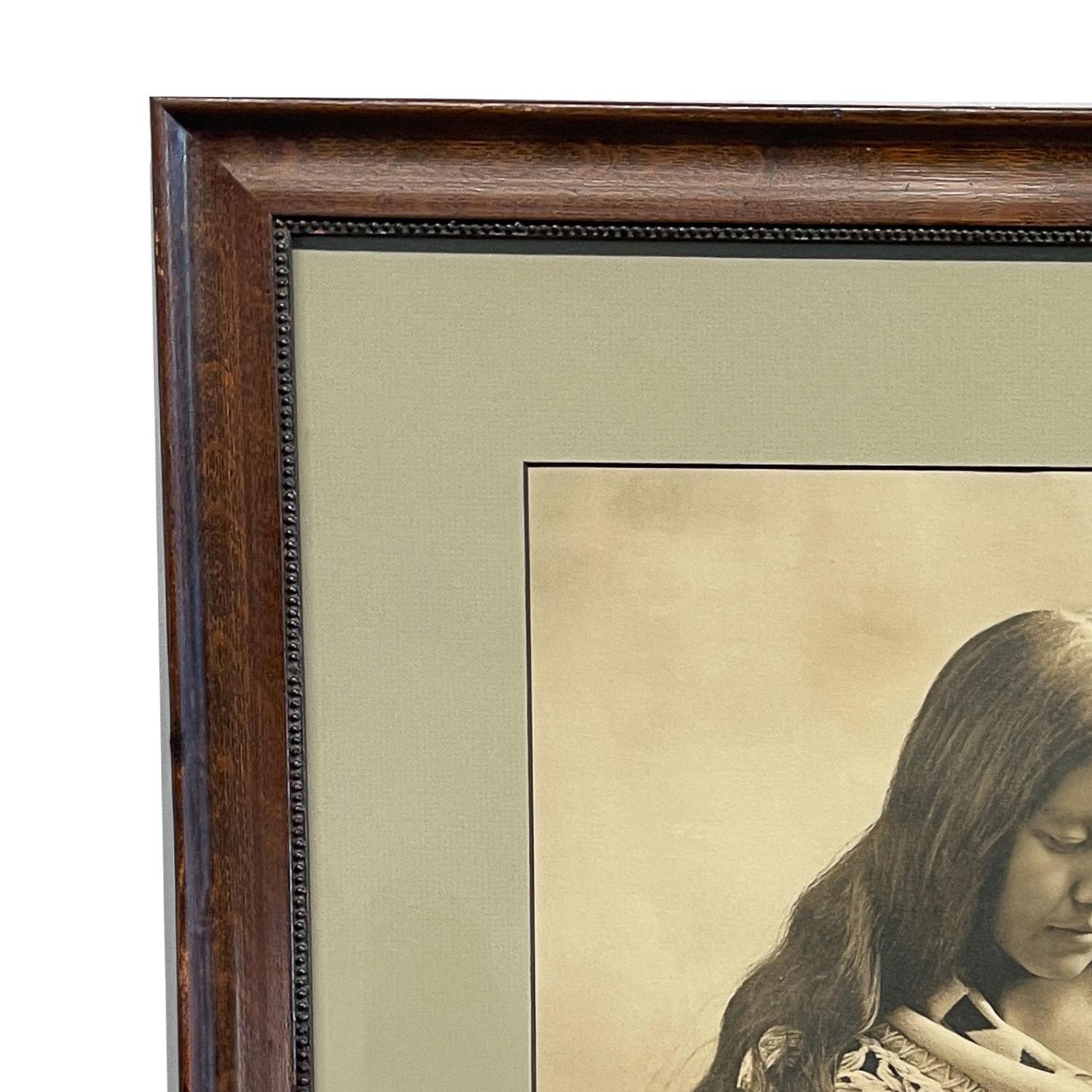 Antica foto alla gelatina d'argento dei nativi americani 