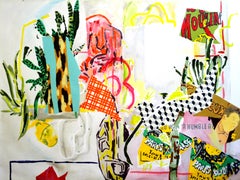 Benjamin Aitala, Abstract Collage Figurative Painting Acrylic on Canvas 2022