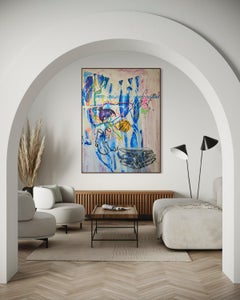 Benjamin Aitala Large Blue Abstract Expressionist Painting Contemporary Art