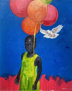 Descubre 1 - Siglo XXI, Contemporáneo, Figurativo, Niños, África, Globos