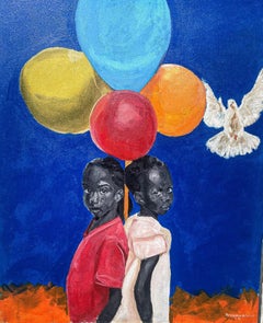 Descubre 2 - Siglo XXI, Contemporáneo, Figurativo, Niños, África, Globos