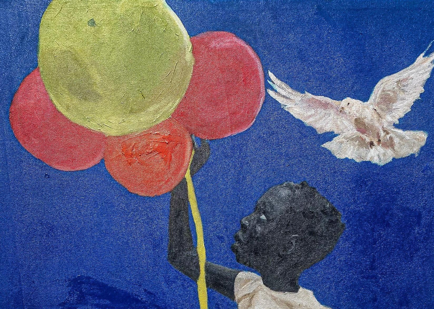 Sans titre - 21e siècle, Contemporain, Figuratif, Child & Child, Afrique, Ballons - Painting de Benjamin Akinsoji