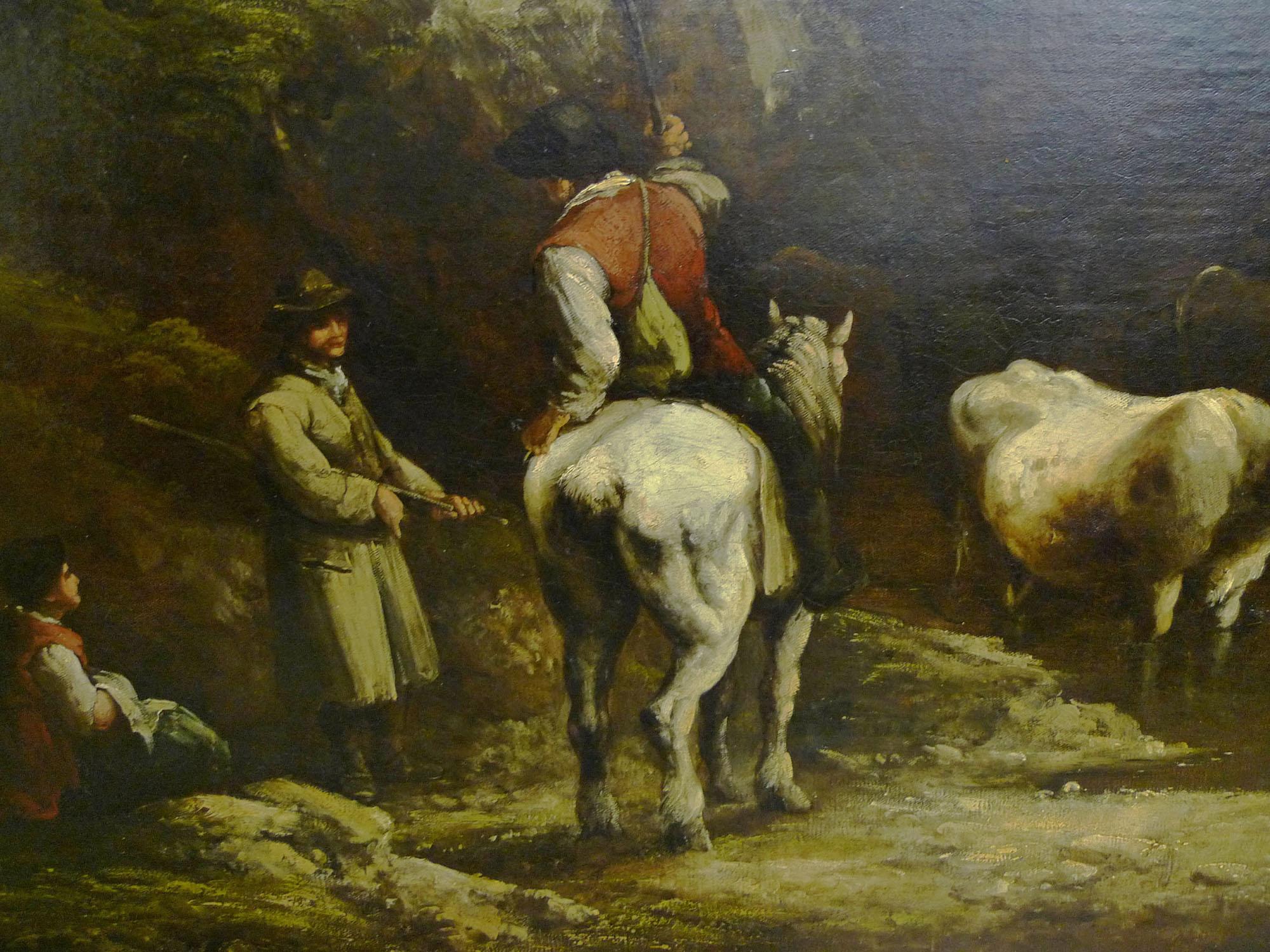 Benjamin Barker of Bath (1776–1838) Landscape with cattle oil on canvas signed and dated 1810 

Measures: 178 x 266 cm / 203 x 297 cm framed 

In addition this painting was exhibited at the Royal Academy in 1810. Sketches to this painting are