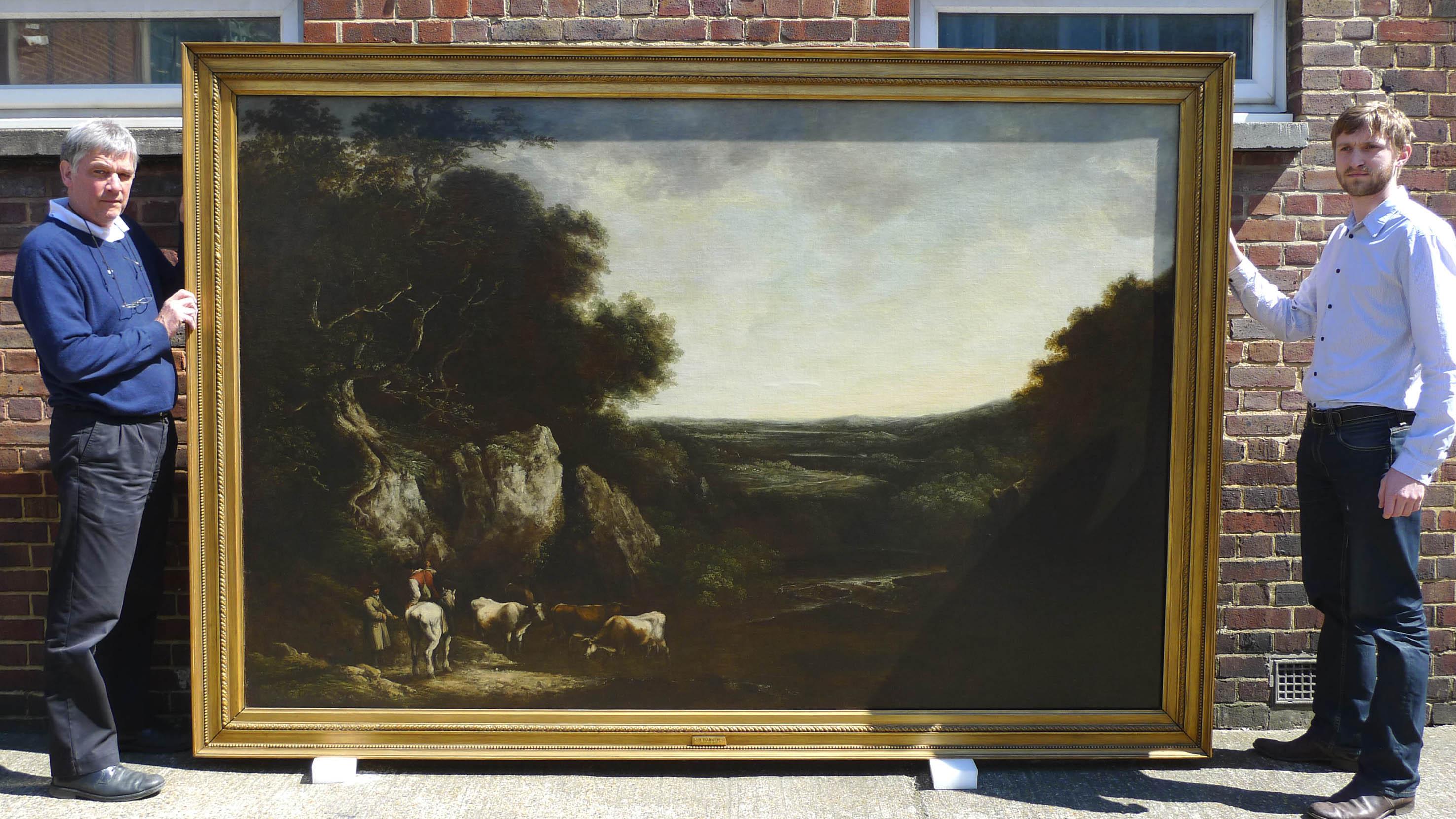 Early 19th Century Benjamin Barker of Bath, Landscape with Cattle, Oil on Canvas Signed, Dated 1810