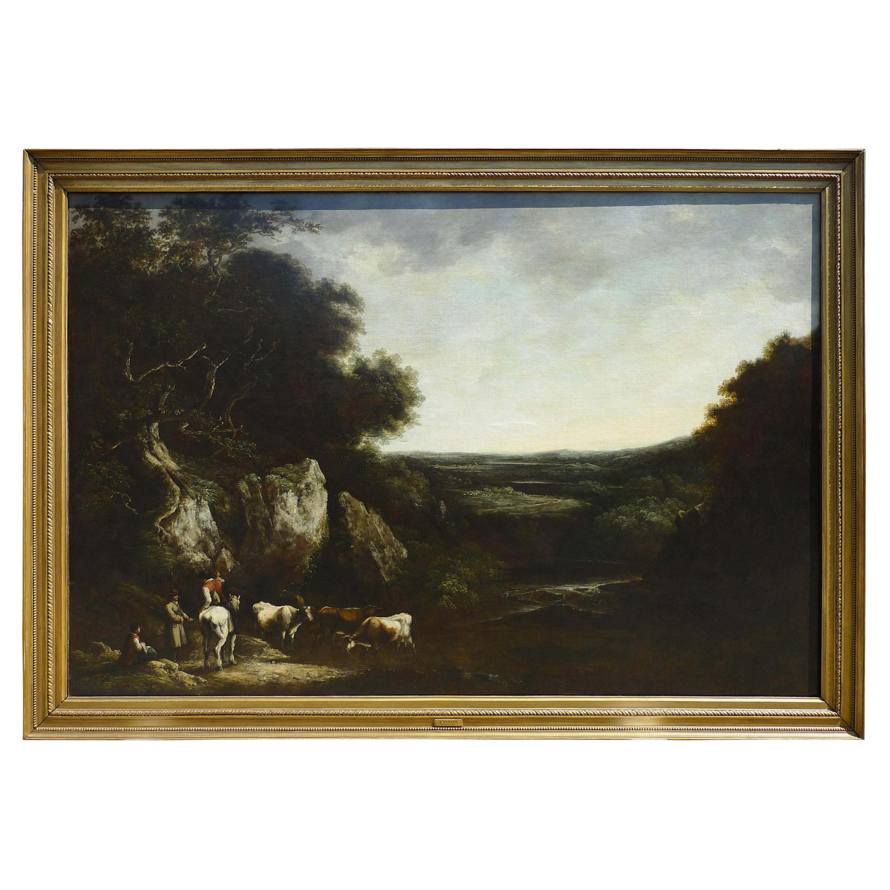Benjamin Barker of Bath, Landscape with Cattle, Oil on Canvas Signed, Dated 1810