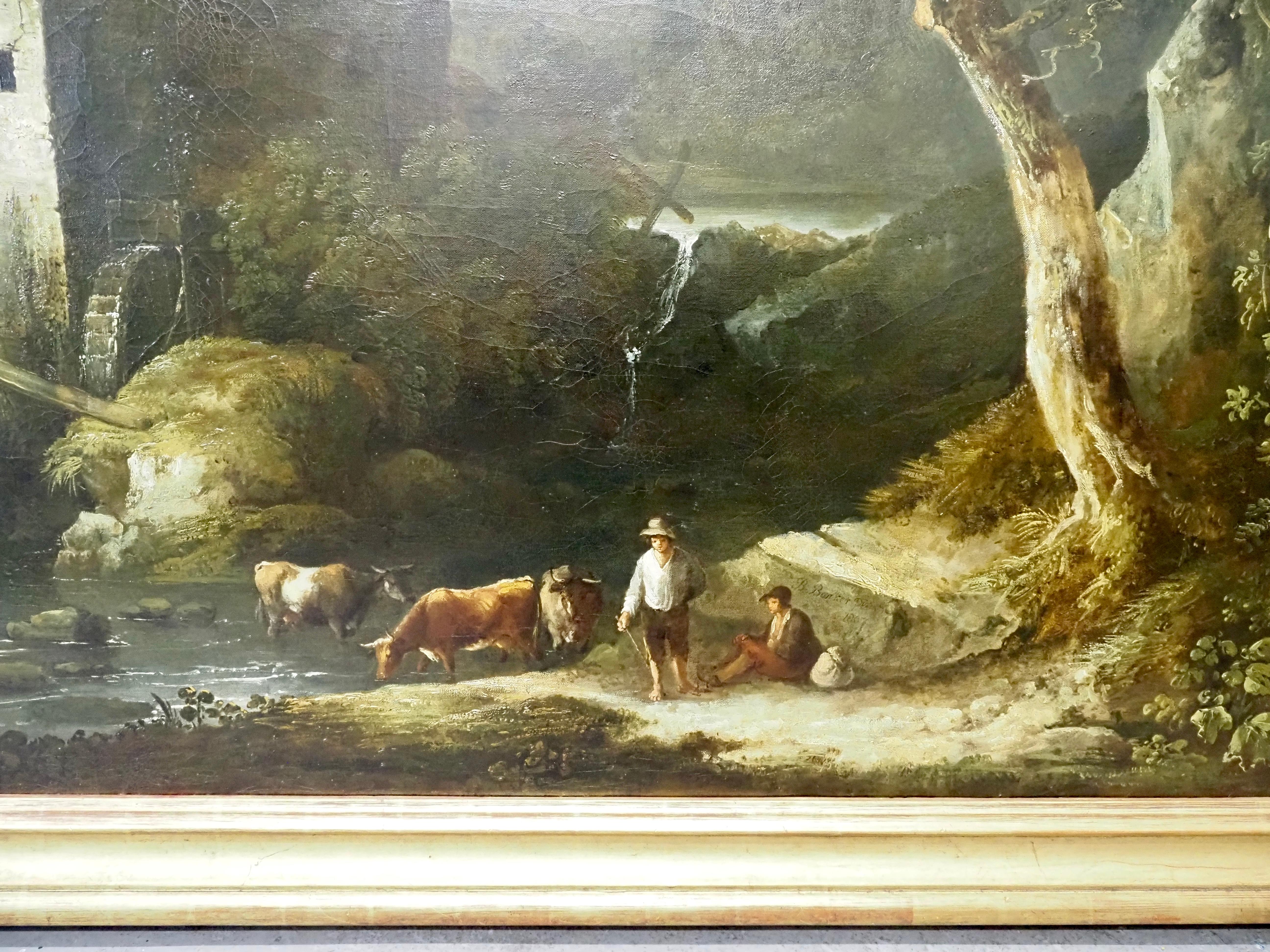 A large wooded river landscape with drovers For Sale 1