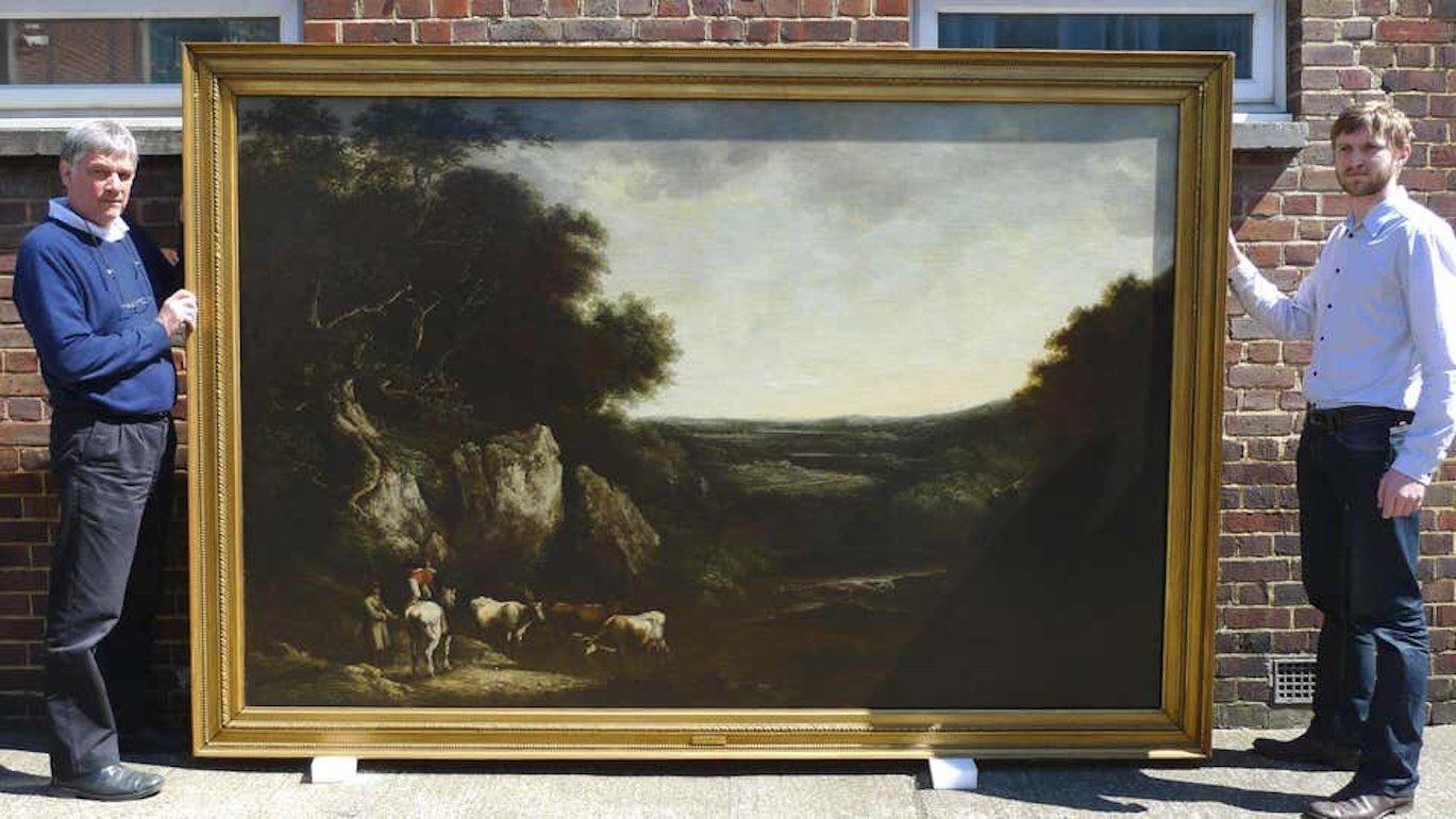 Benjamin Barker Of Bath, Landscape With Cattle, Oil On Canvas Signed, Dated 1810 - Painting by Benjamin Barker of Bath