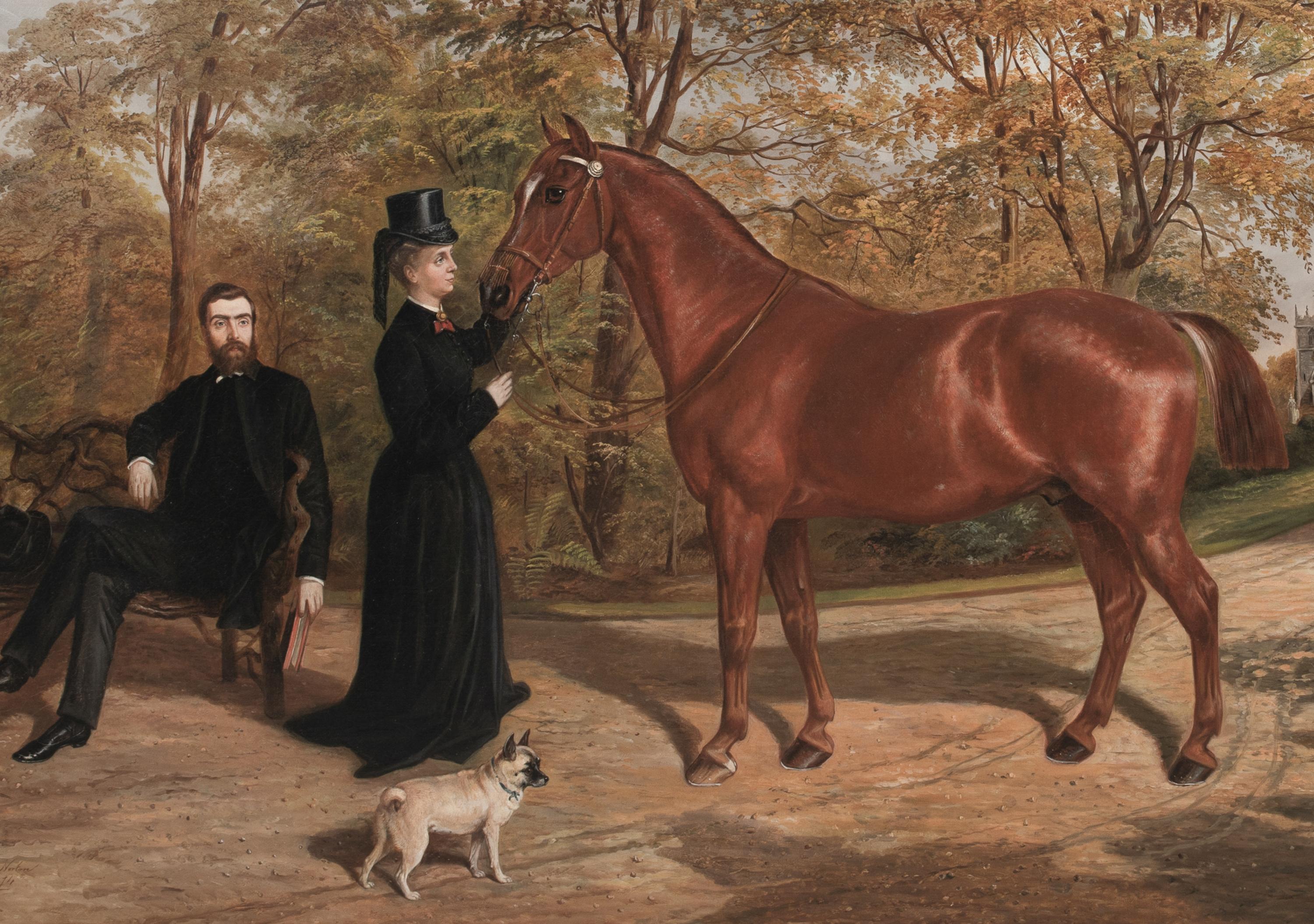 Retrato de Adam y Amy Agnes Dugdale en Griffin Park, Blackburn, Lancashire en venta 1