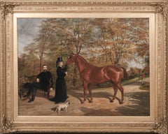 Antique Portrait Of Adam & Amy Agnes Dugdale In Griffin Park, Blackburn, Lancashire