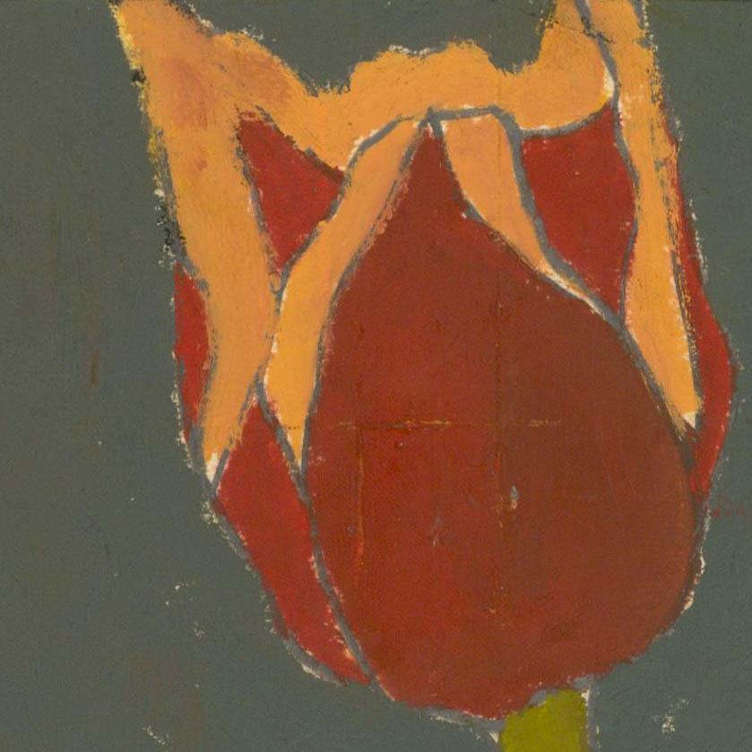 Ben Carrivick - Zeitgenössisches Öl, Eine einzelne Tulpe – Painting von Benjamin Carrivick