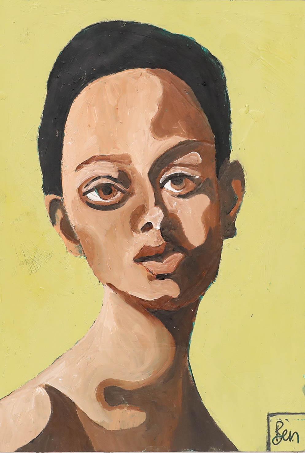 Ben Carrivick - Zeitgenössisches Öl, Mandelaugen – Painting von Benjamin Carrivick