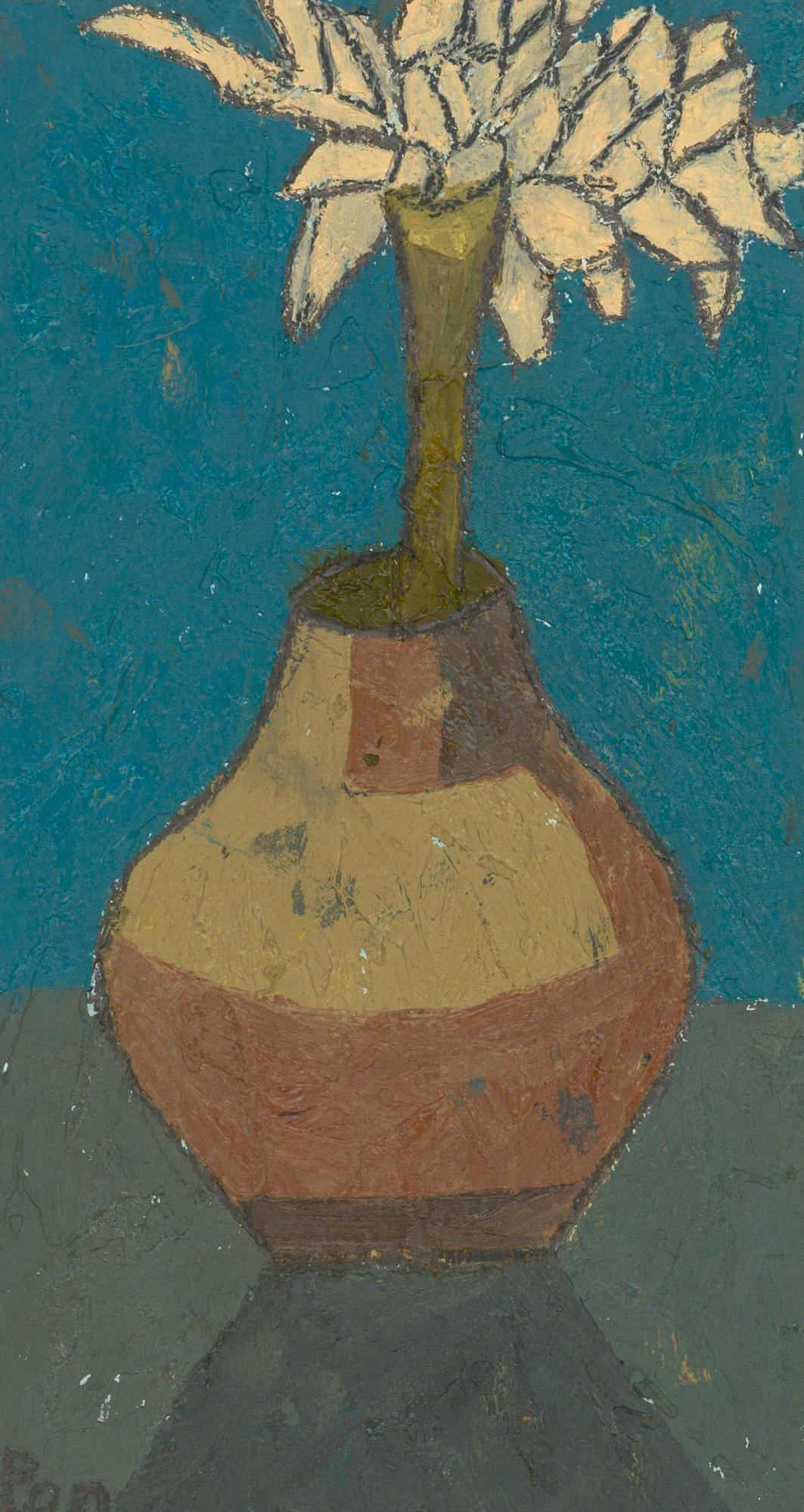 Ben Carrivick - Zeitgenössisches Öl, Chrysantheme – Painting von Benjamin Carrivick