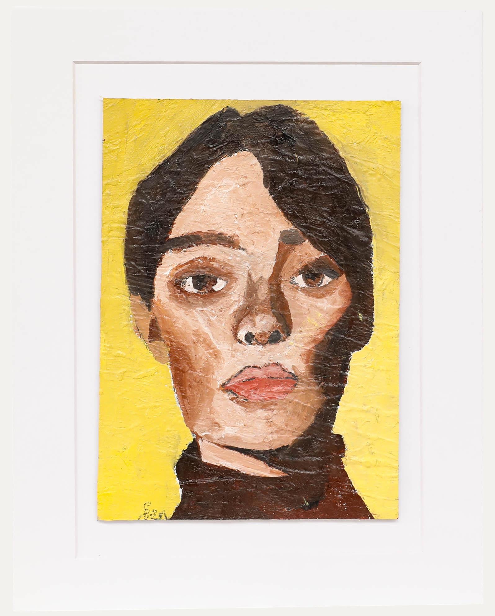 Ben Carrivick - Zeitgenössisches Öl, Dame im braunen Rollkragenpullover