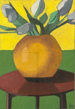 Ben Carrivick - Contemporary Oil, Tulips in Terracotta