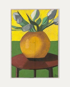 Ben Carrivick - Contemporary Oil, Tulips in Terracotta