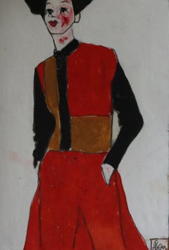 black hair, Painting, Oil on Paper