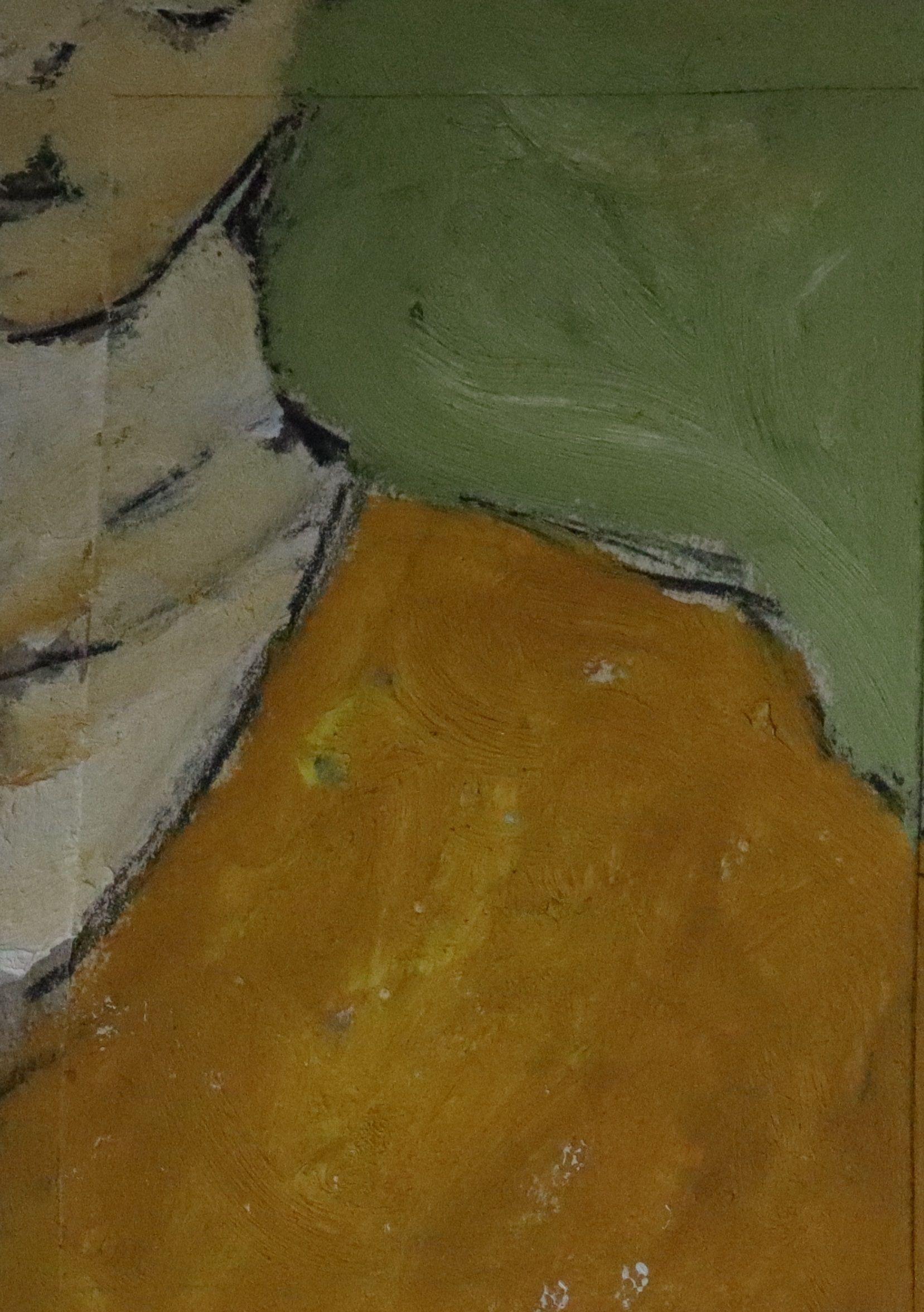 green and brown abstract, Painting, Oil on Paper 2