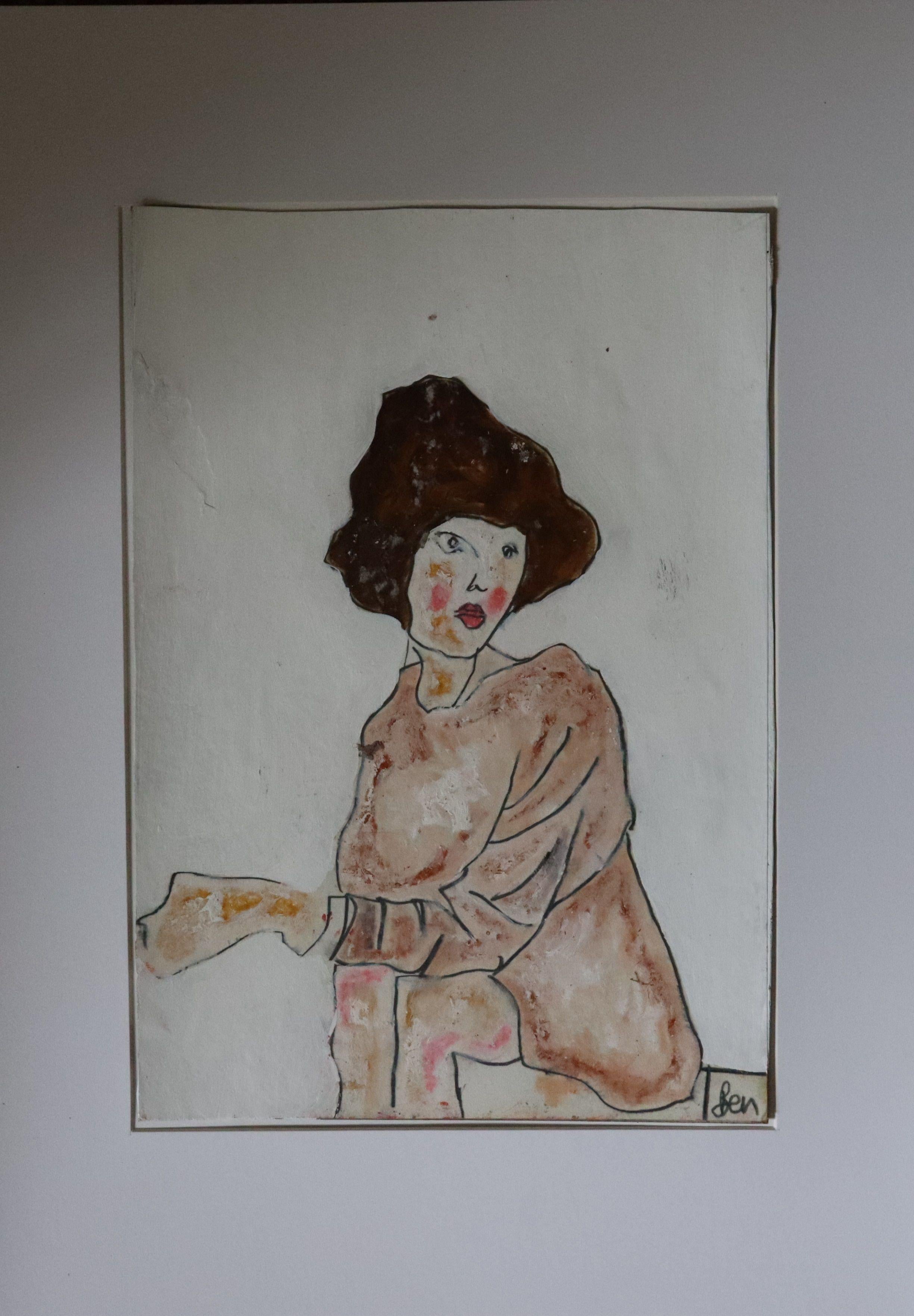 Pastellmantel, Gemälde, Öl auf Papier (Impressionismus), Painting, von Benjamin Carrivick