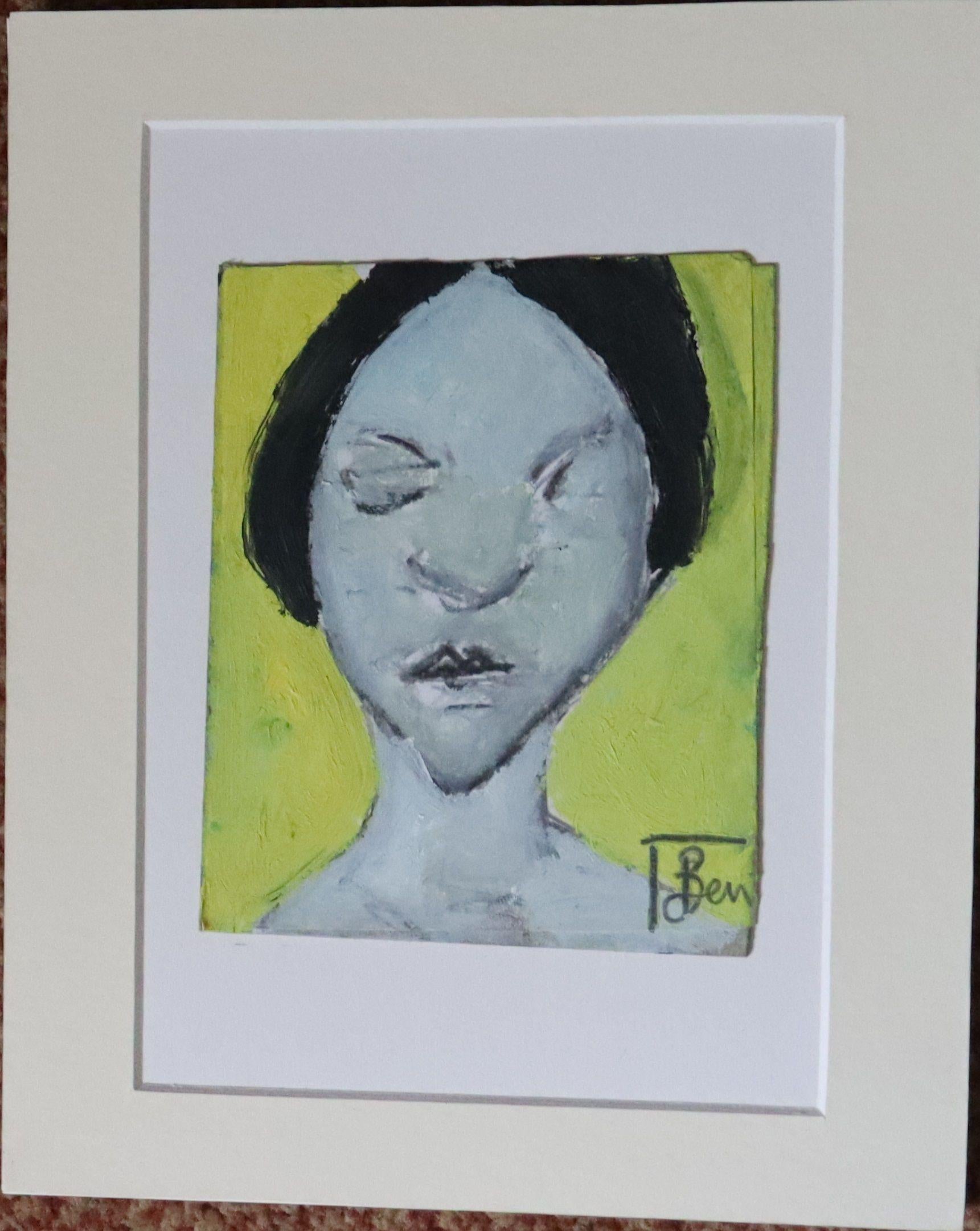 Pintado en 2021  Montado :: Pintura :: Impresionista :: Esta obra viene con un certificado oficial de autenticidad firmado por el artista :: Lista para colgar: No :: Firmado: No ::  :: Papel :: Retrato :: Original :: Enmarcado: Sí :: Tamaño del