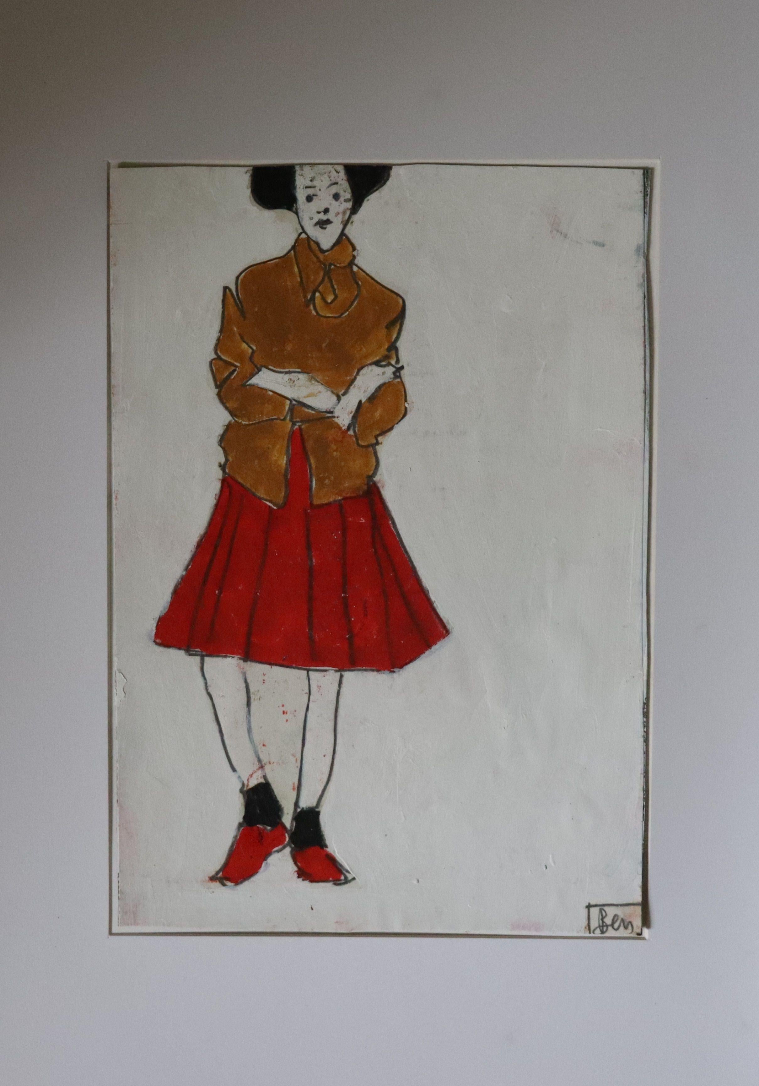 Rote Schuhe, Gemälde, Öl auf Papier (Impressionismus), Painting, von Benjamin Carrivick