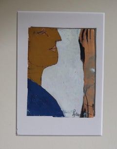 side portrait, Painting, Oil on Paper