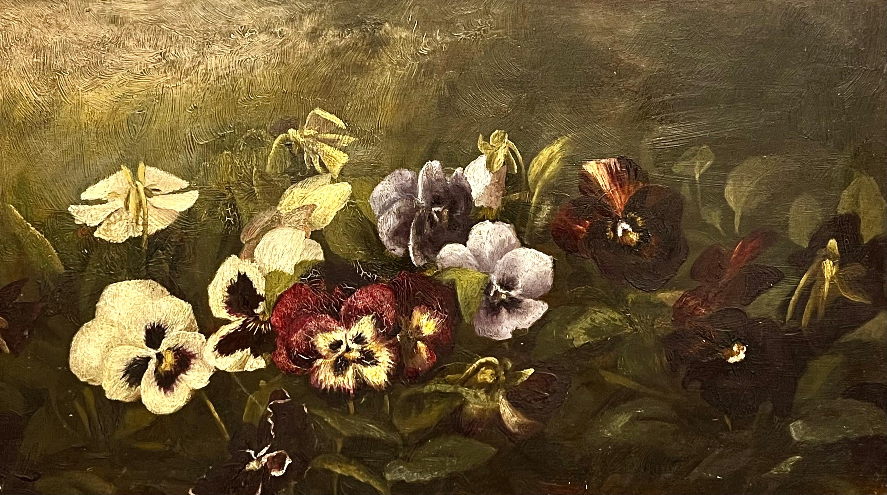 Still-Life Painting Benjamin Champney - Pansys