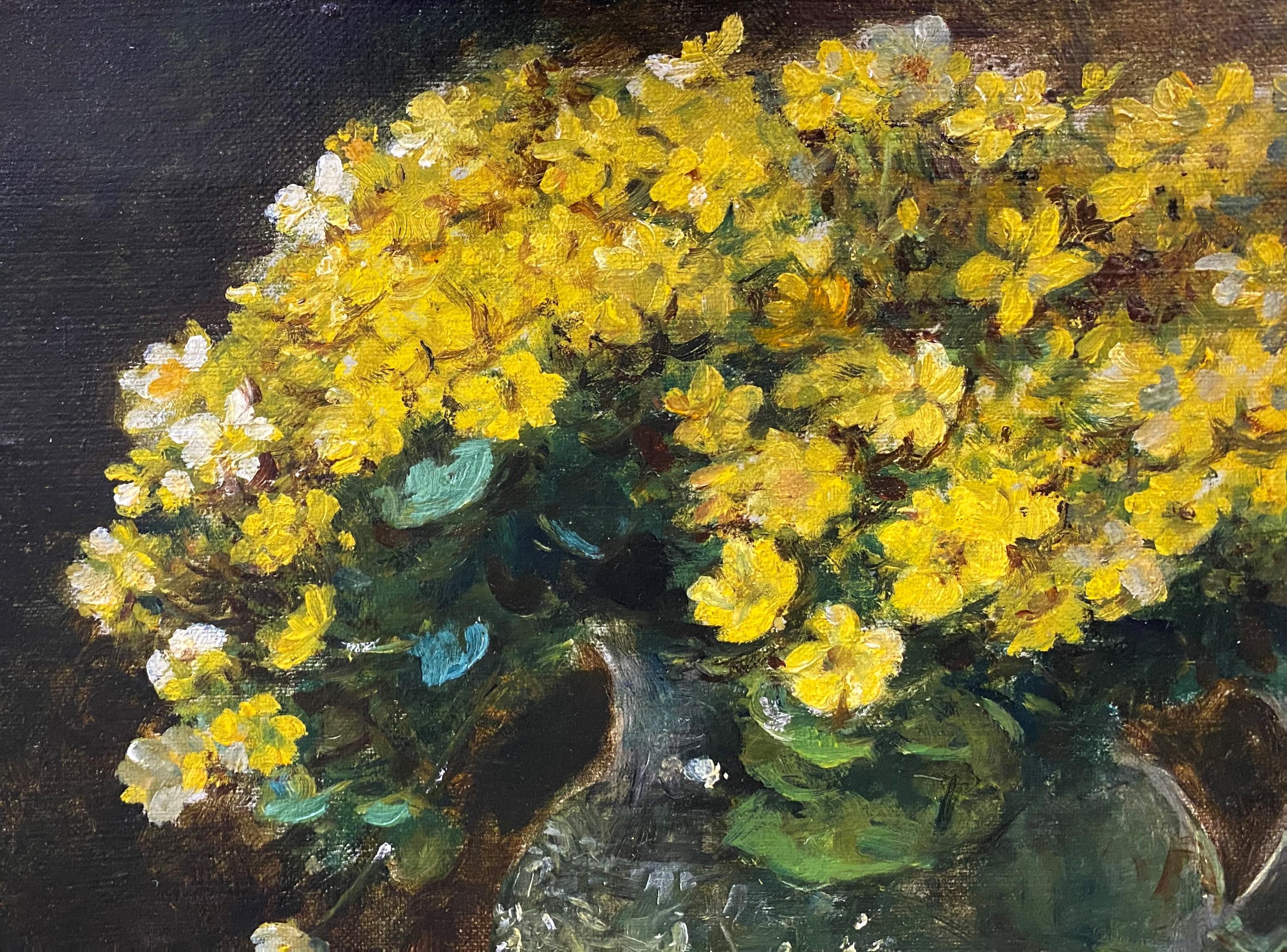 Nature morte avec des fleurs - Réalisme Painting par Benjamin Champney