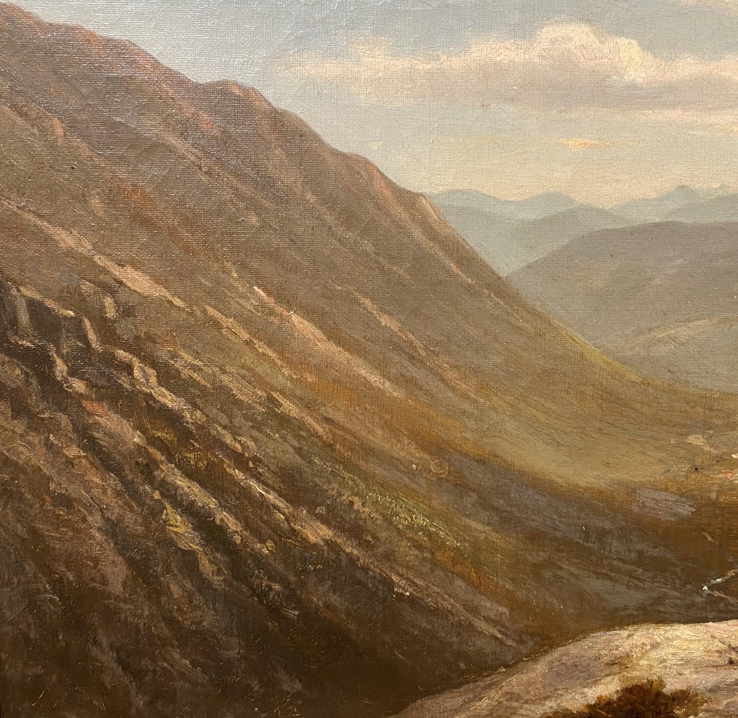 View From Mt. Willard Towards Crawford Notch - Brown Landscape Painting by Benjamin Champney