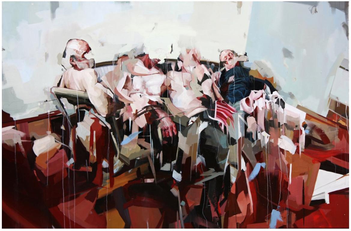 Benjamin Cohen, Study of Four Figures and an Interior, 2011

Oil and Acrylic on Canvas

198.5 x 304.5 cm (78.15 x 119.88 in)

Original Artwork

Benjamin Cohen
Benjamin Cohen, born in 1986, is a London born and based artist whose work has gone