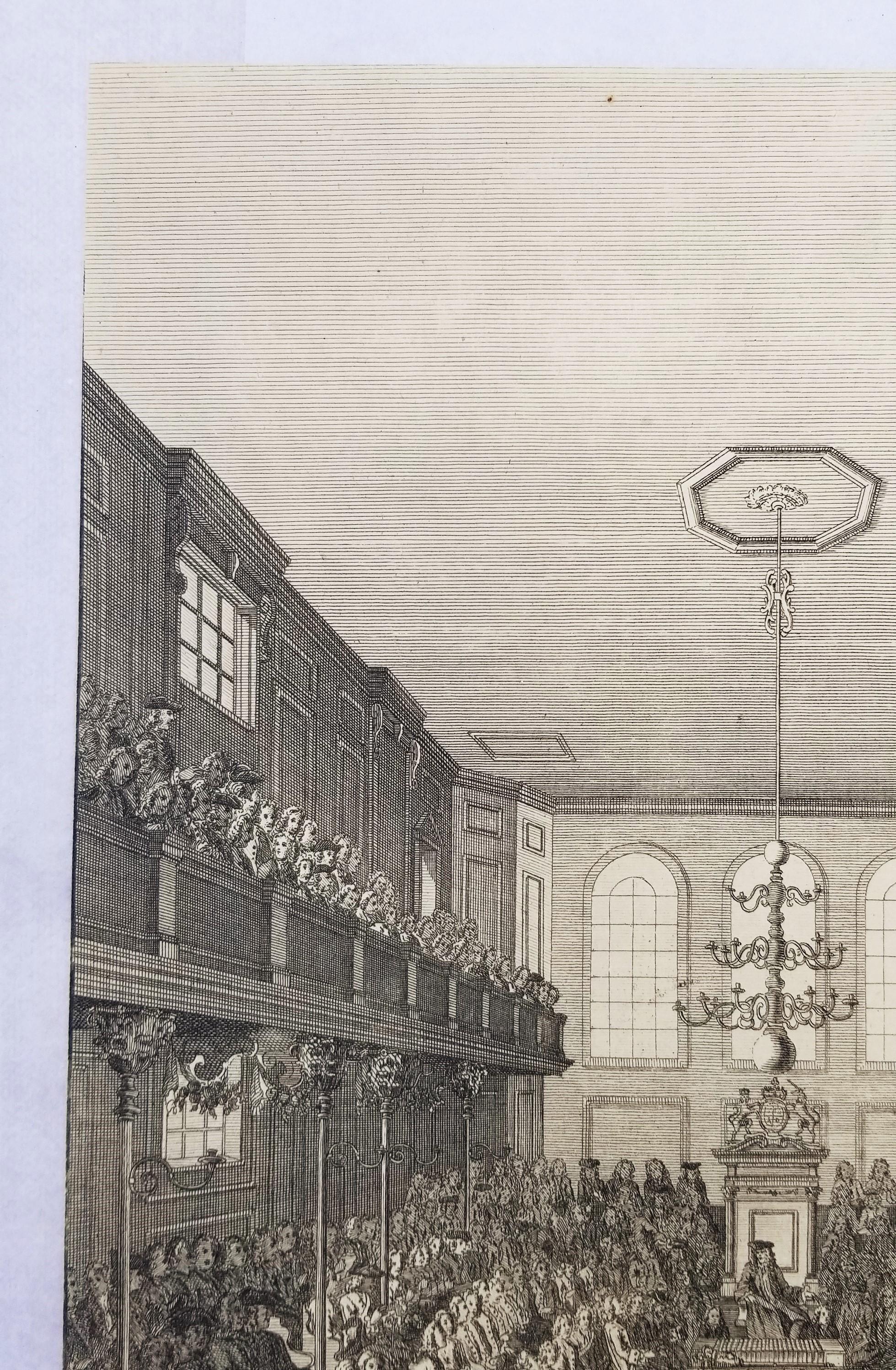 A View of the House of Commons /// George II English Parliament London England - Brown Figurative Print by Benjamin Cole