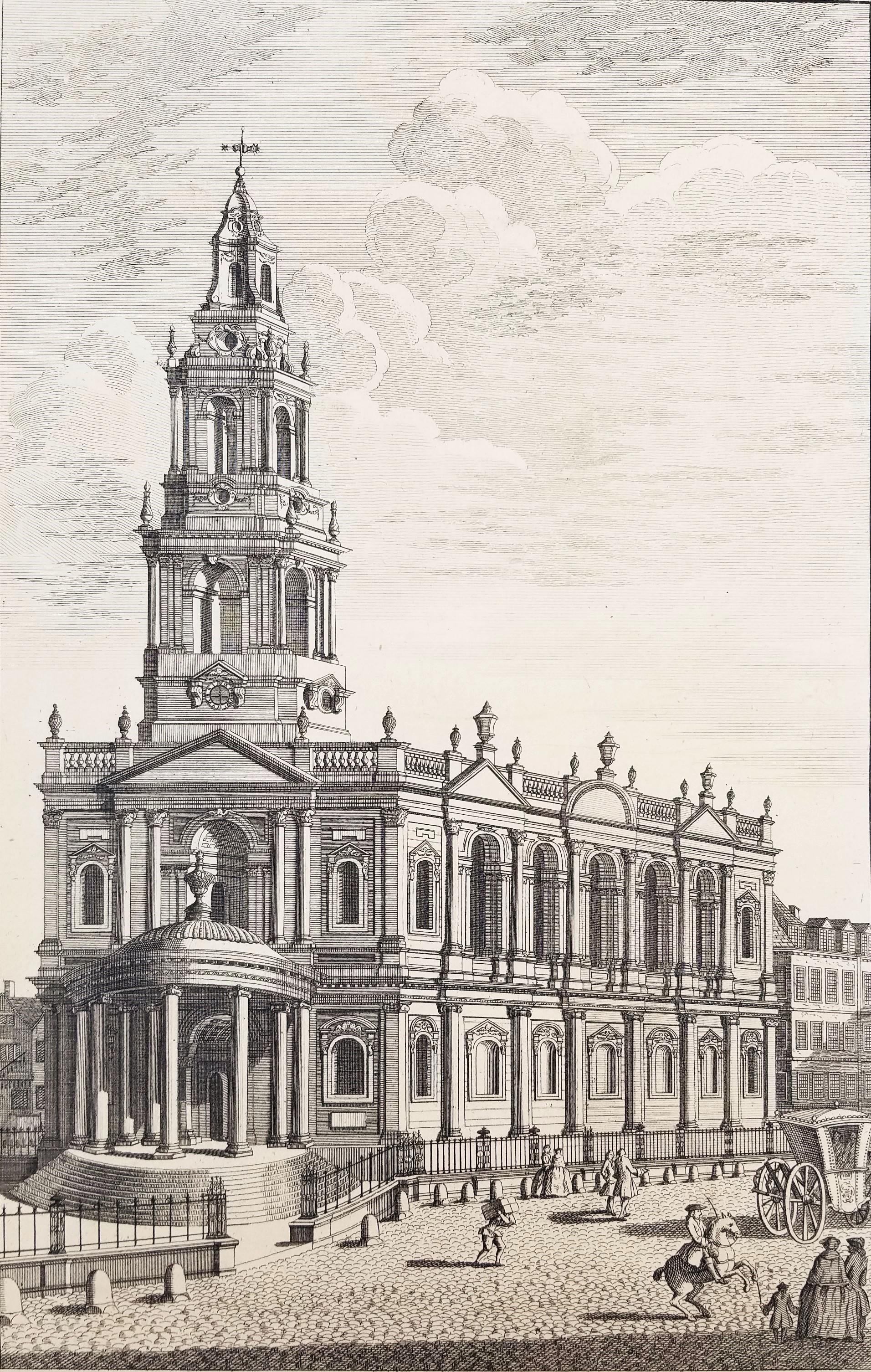 La perspectiva suroeste de la iglesia de Santa María en el Strand /// William Maitland