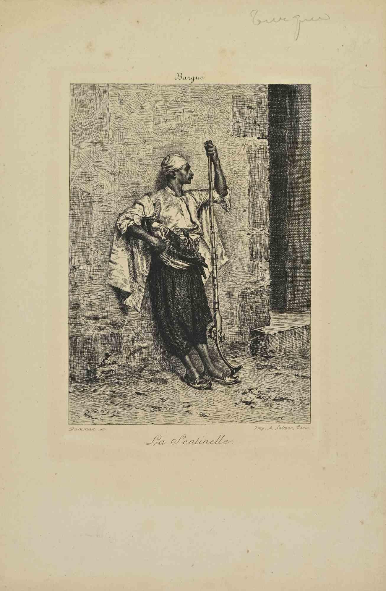 La Sentinelle Arabe est une estampe réalisée par Benjamin Damman au début du 20e siècle

Gravure sur papier

Signé sur la plaque.

Bon état avec de légères rousseurs.