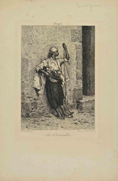 La Sentinelle Arabe - Gravure de Benjamin Damman - Début du 20e siècle