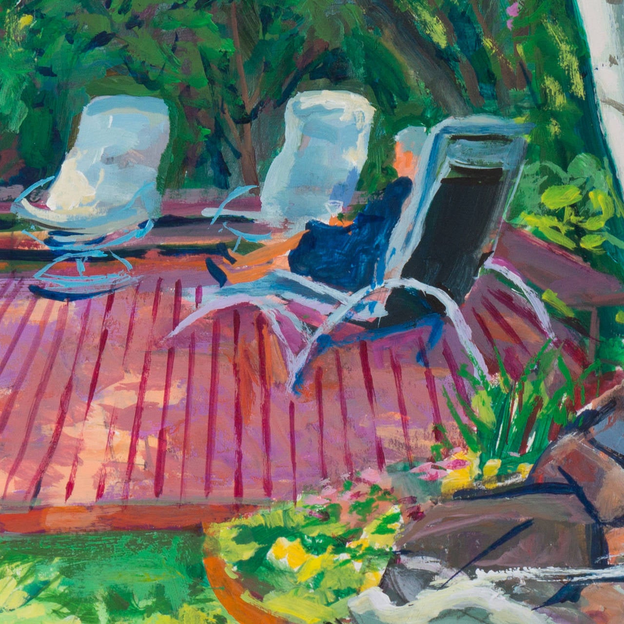 'Happy Hour', PAFA, Philadelphia Artist, Art Institute of Chicago, NAD - Blue Landscape Painting by Benjamin Eisenstat