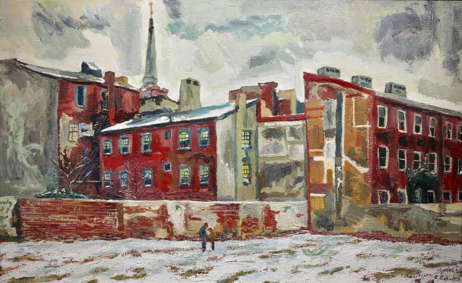 Benjamin Eisenstat Landscape Painting - Society Hill, Philadelphia (Urban cityscape painting)