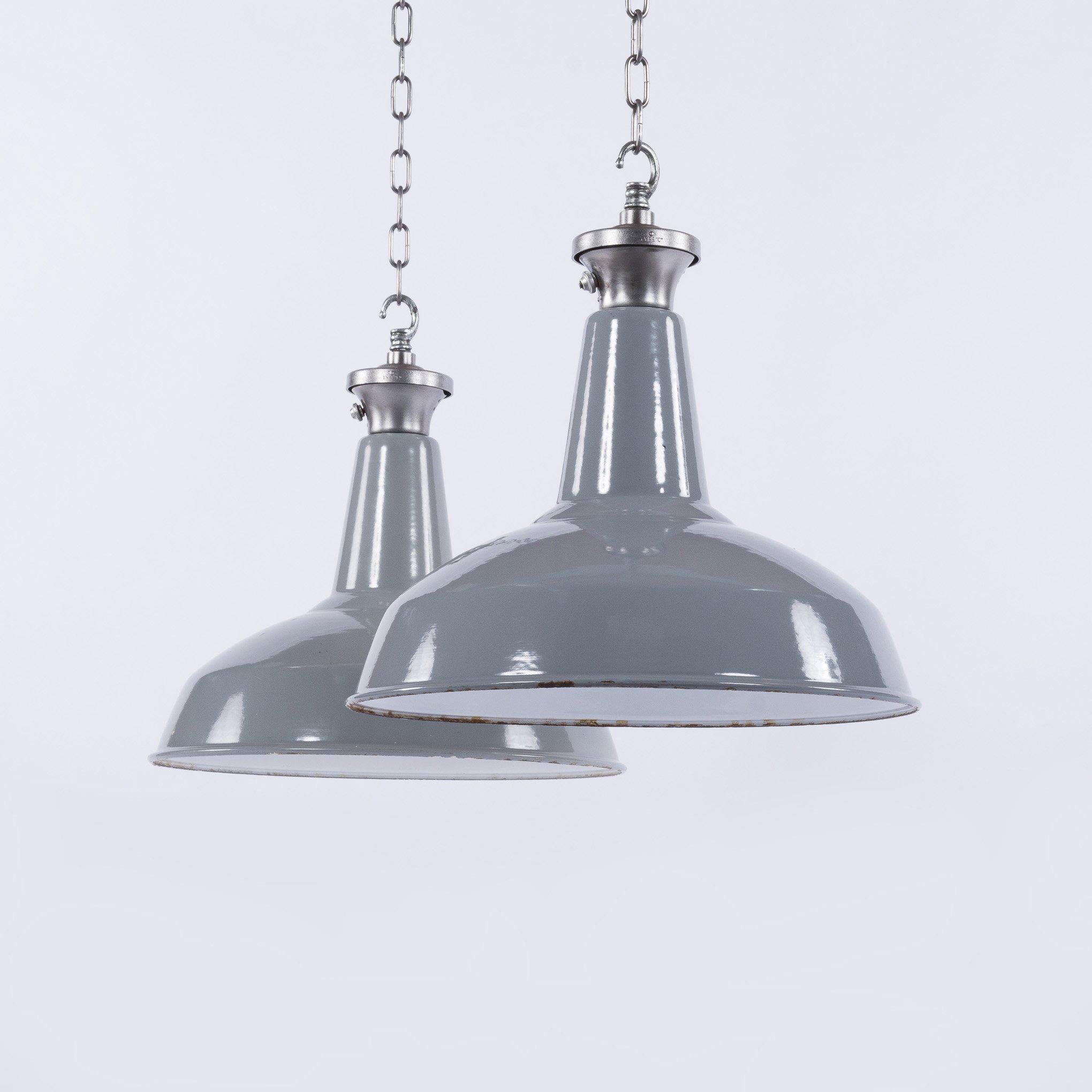 20th Century Benjamin Electric Large Industrial Factory Pendants For Sale