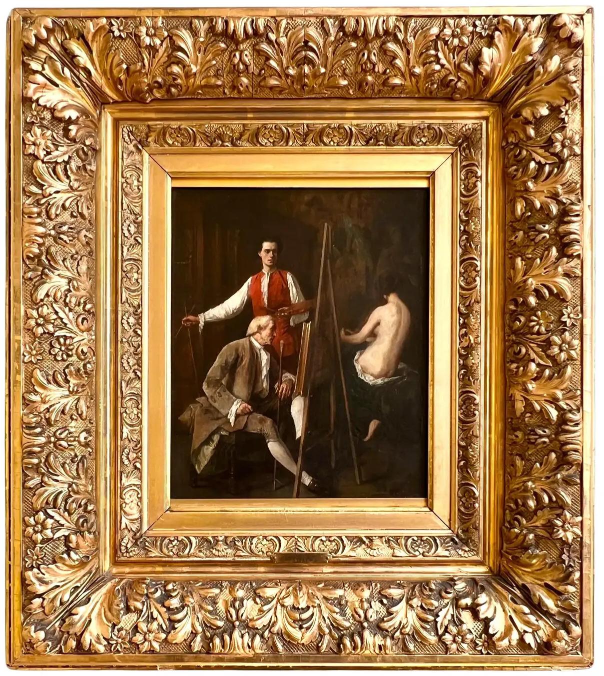 Interior Painting di Benjamin Eugène Fichel - Il pittore e la sua musa