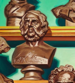 Los británicos, pintura al óleo figurativa contemporánea original sobre lienzo