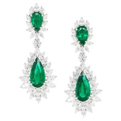 BENJAMIN FINE JEWELRY 10.56 Karat Smaragd mit Diamant 18K Ohrringe