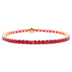 BENJAMIN FINE JEWELRY Bracelet tennis 18 carats en rubis de Birmanie carré 10,95 carats