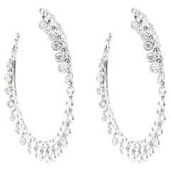 BENJAMIN FINE JEWELRY 10.95 cts Radiant White Diamond 18K Eternity Hoops