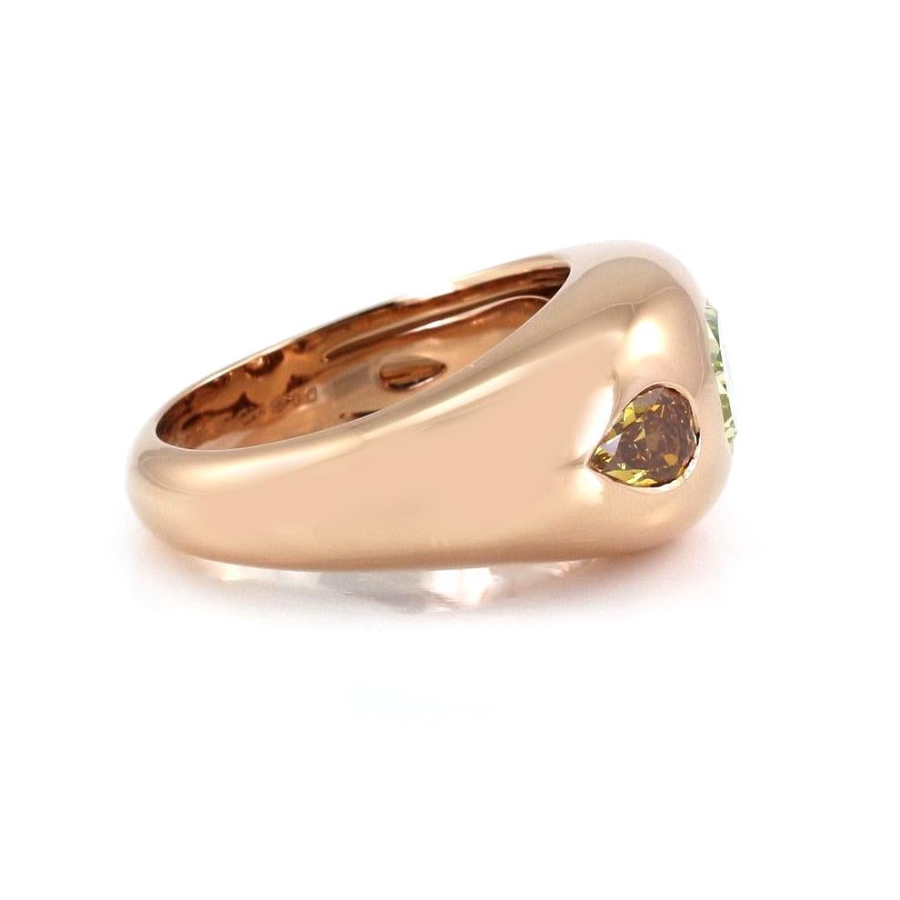 Octagon Cut BENJAMIN FINE JEWELRY 1.30 cts Octagon Fancy  Diamond 18K Ring For Sale