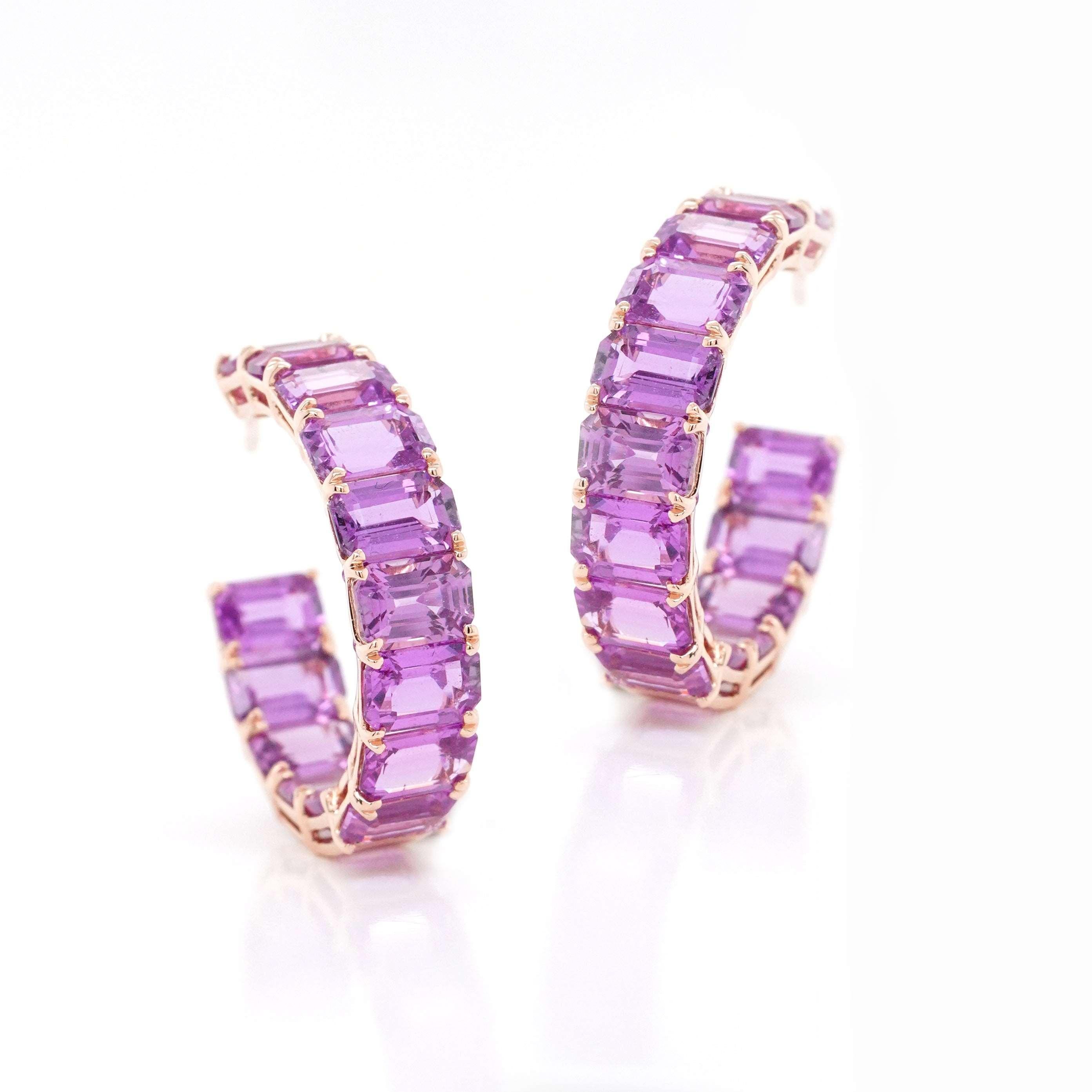 BENJAMIN FINE JEWELRY 19,00 cts Zafiro Octogonal Fantasía Aros Eternidad 18K Moderno en venta